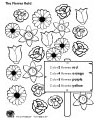 flower field colors worksheet