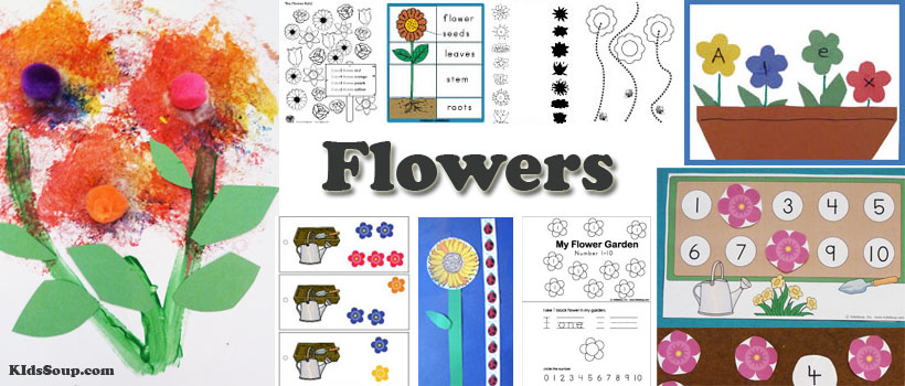 Preschool and kindergarten flowers activities and crafts