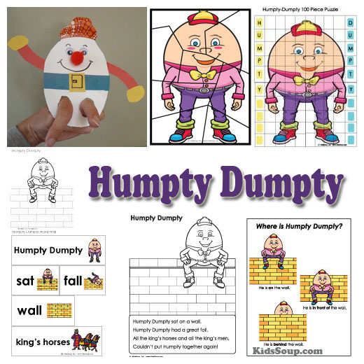 Humpty Dumpty Nursery Rhyme Activity and Printable