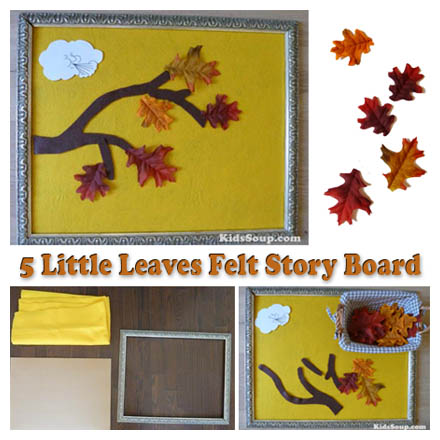 Five Little Leaves felt story rhyme and activity with printables for preschool Five Little Leaves felt story rhyme and activity with printables for preschool