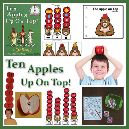 10 apples up on top activities and games for preschool and kindergarten