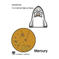 Five Little Astronauts Felts Story and Rhyme for preschool