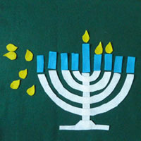 Menorah and Hanukkah felt activities