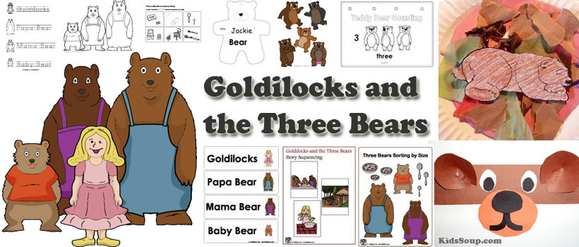 Goldilocks and the Three Bears activities, crafts, games for preschool