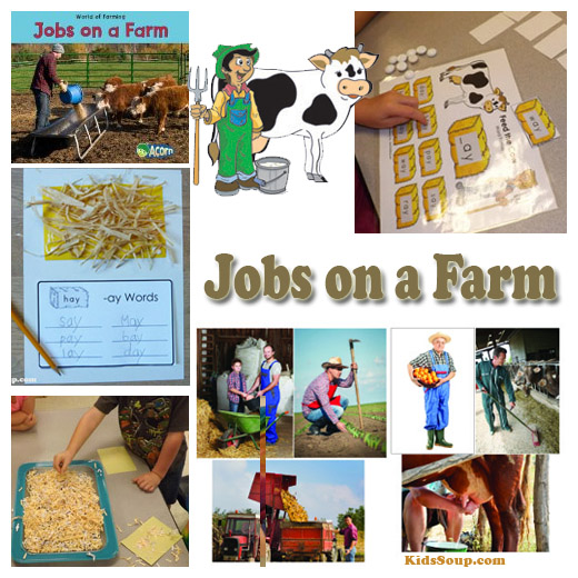 Community Helper Jobs on a Farm activities and games preschool