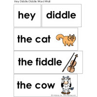 Nursery Rhymes word wall cards and printables 