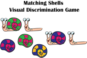 Preschool snails visual discrimination game and printables