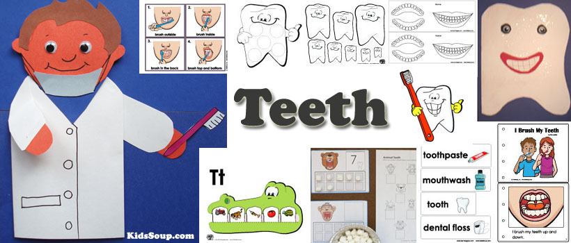 preschool and kindergarten teeth and dental health lessons, activities and crafts