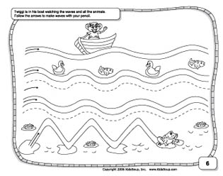Wavy lines prewriting worksheets and practice for preschool Wavy lines prewriting worksheets and practice for preschool