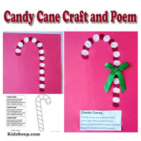 Preschool Kindergarten Candy Cane Artwork and Rhyme