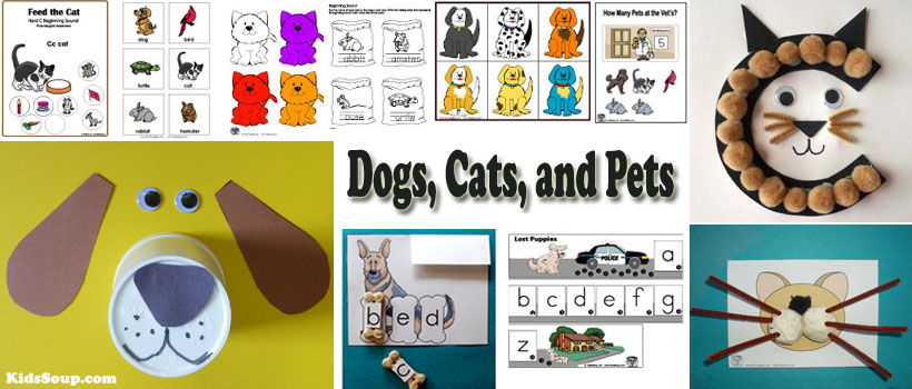 Preschool Kindergarten Cats and Dogs Activities and Crafts