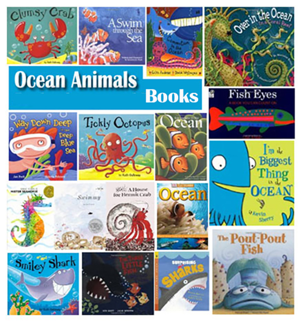 Ocean Animals picture books for children, preschool, kindergarten