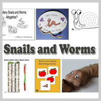Preschool Kindergarten Snails and Worms Activities and Crafts
