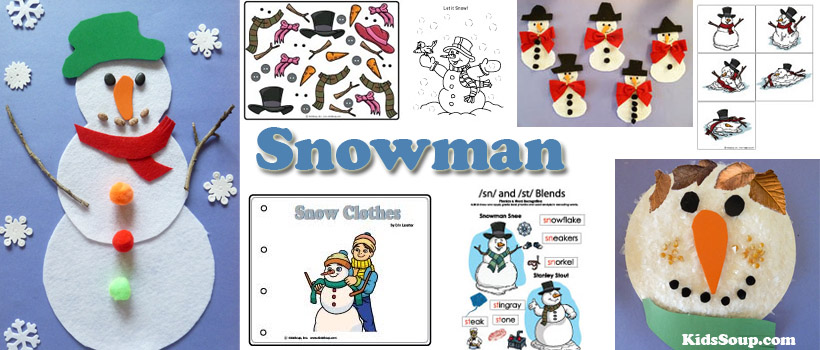 preschool and kindergarten snowmen activities and crafts