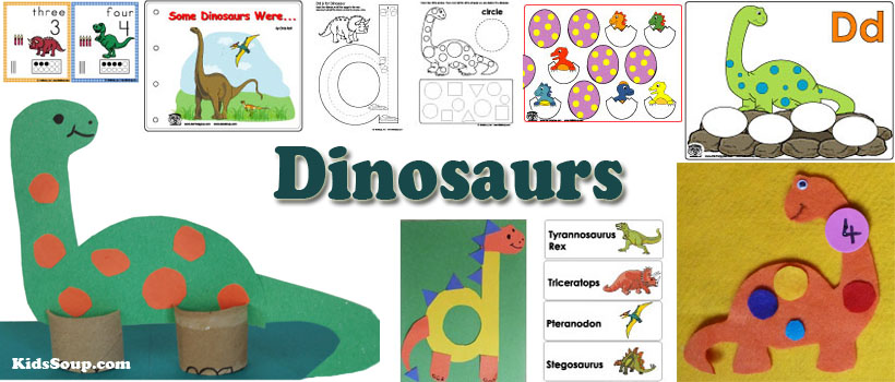 Dinosaurs activities and crafts for preschool and kindergarten