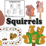 Squirrels craft and activities for preschool and kindergarten