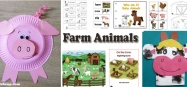 Farm animals preschool and kindergarten activities, crafts, and games