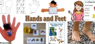 Hands and Feet Activities and Crafts for preschool and kindergarten